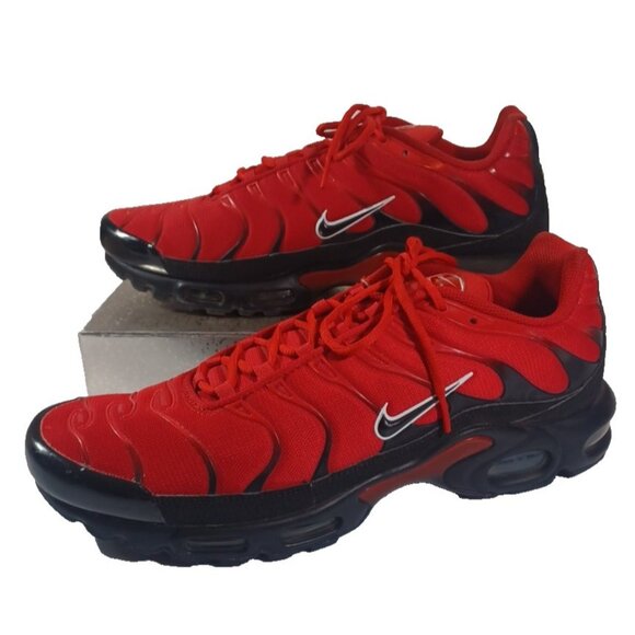 Nike Air Max Plus TN Mens Sz 14 University Red/Black-White Sneakers 852630-603 - Picture 4 of 14